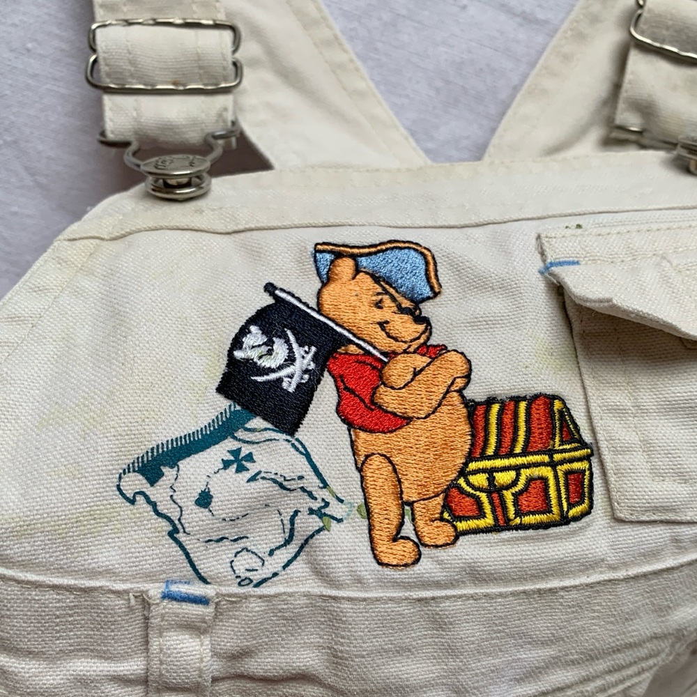 SOLD (on Depop) Disney Winnie the Pooh Treasure Hunt Overalls Shortalls 12M - Picture 4 of 11
